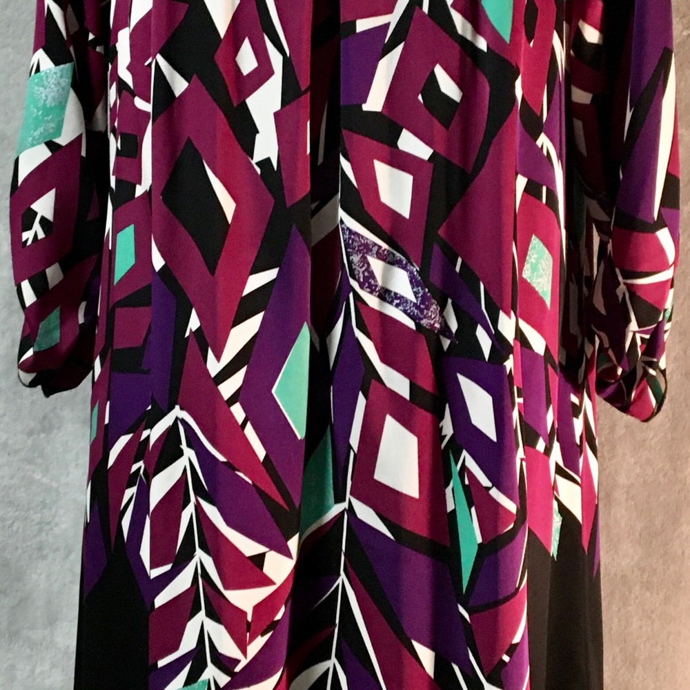 Elie Tahari Silk Tunic Dress Purple Black Medium - Picture 3 of 8